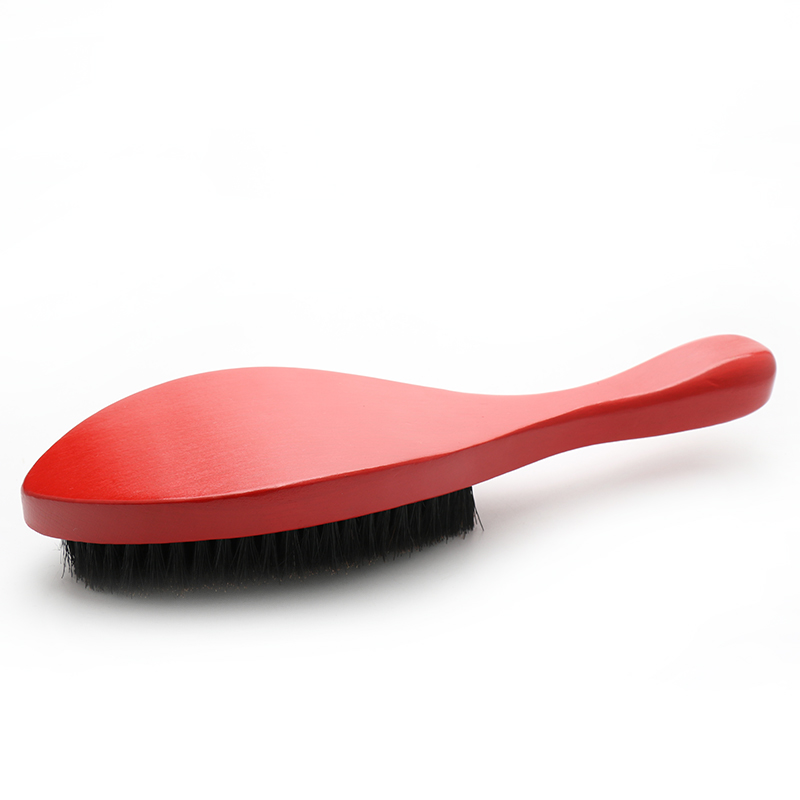Abeis Natural 360 Wave Long Handle Wood Moustache Hair Brush Black Men Beard Brush Shaving Tools