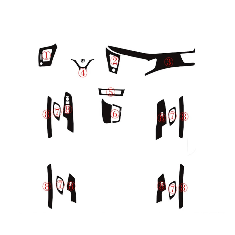 Car-Styling 3D 5D Carbon Fiber Car Interior Center Console Color Change Molding Sticker Decals For Honda Civic 2012-2015