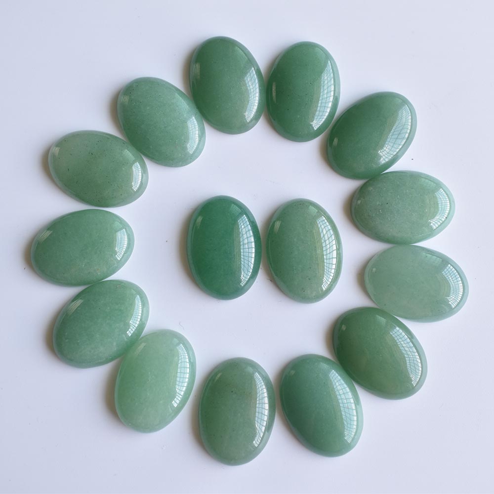 Natural stone 18x25mm oval Loose Beads opal Rose Quartz Tiger's Eye turquoise Cabochons Flat Back for necklace ring earrrings jewelry accessory