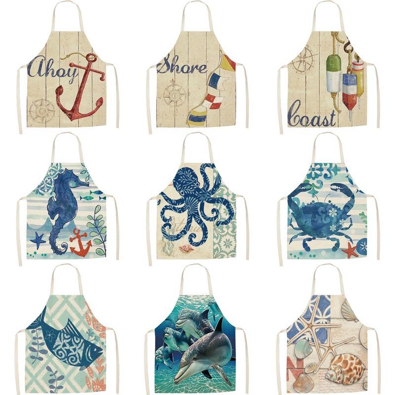 Linen Ocean Art Oil Painting Theme Print Kitchen Aprons Unisex Dinner Party Cooking Bib Funny Pinafore Cleaning Apron 799
Linen Ocean Art Oil Painting Theme Print Kitchen Aprons Unisex Dinner Party Cooking Bib Funny Pinafore Cleaning Apron 799