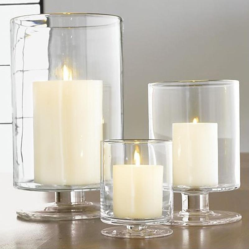 Candle Holders Modern Transparent Handmade Glass Candlestick High Foot Open Ended Cydrical Romantic Wedding Home Decoration