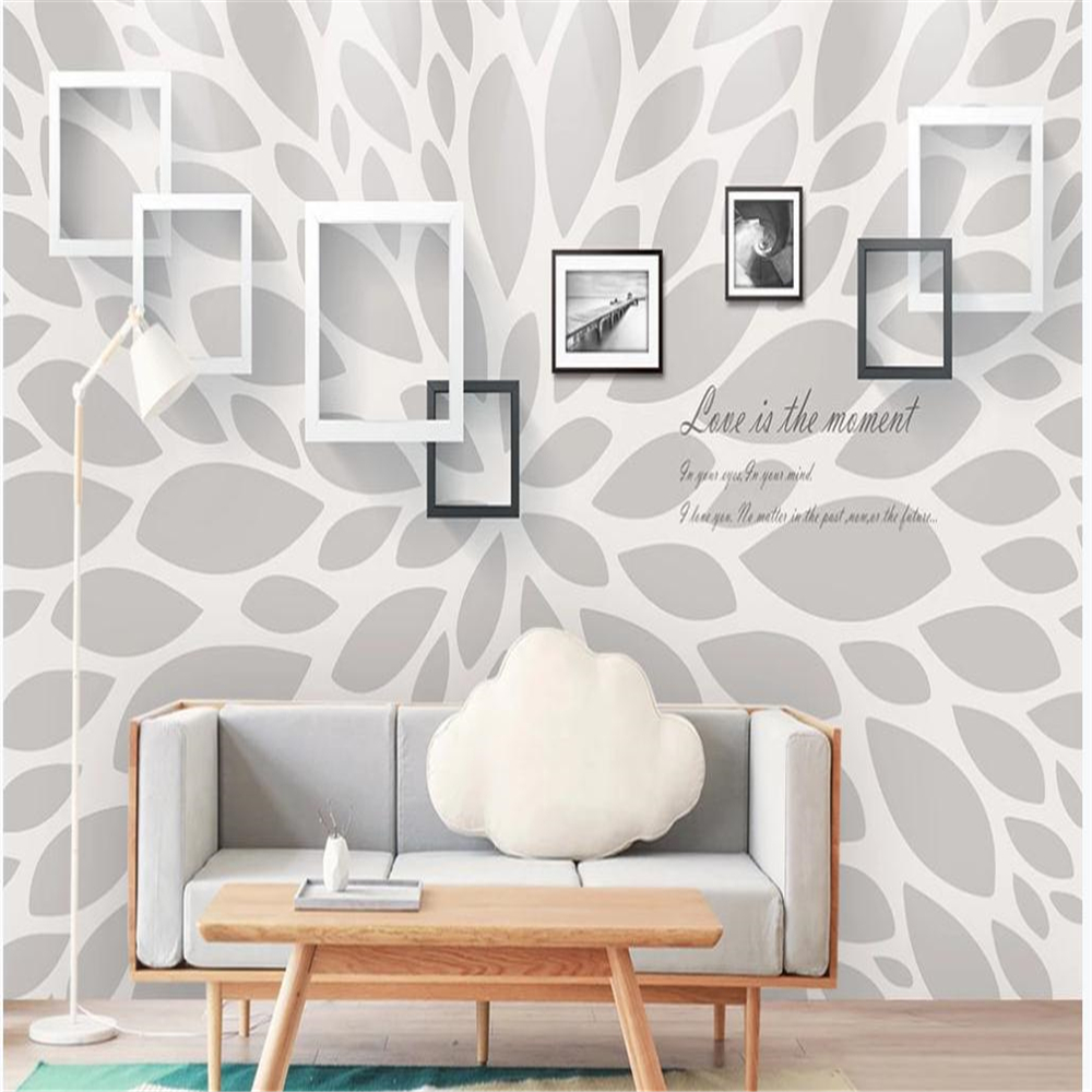 Modern beautiful petal frame photo frame art background wall painting 3d wallpapers