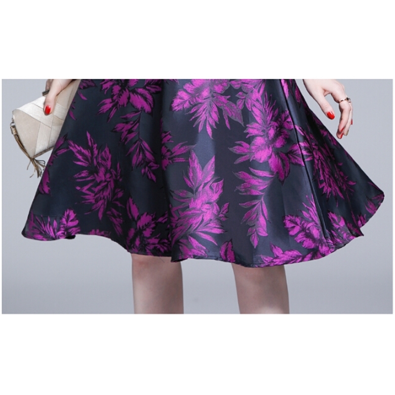 High Quality Fashion Spring And Summer Purple Jacquard Dress Sexy V-Neck Sleeveless Lace-Up Slim Waist Vestidos 210520