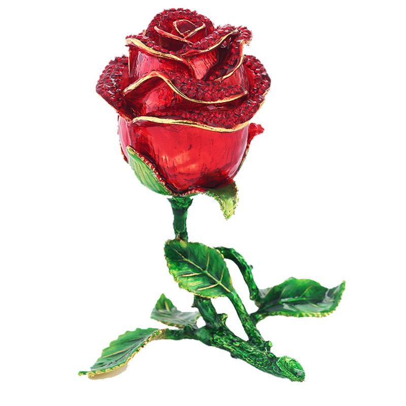 Rose Flower Figurine With Rhinestone Crystal Ornament - Jewelry Hinged Box (red) Trinket Cosmetic Bags & Cases
Rose Flower Figurine With Rhinestone Crystal Ornament - Jewelry Hinged Box (red) Trinket Cosmetic Bags & Cases