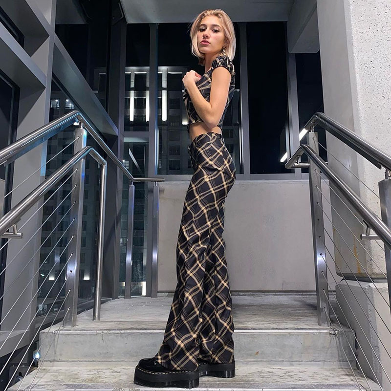 Vintage Plaid Printed Flare Pants Harajuku Y2k Clothes Streetwear Women 90s Cool High Waist Trousers N95-EF37, Black;white
Vintage Plaid Printed Flare Pants Harajuku Y2k Clothes Streetwear Women 90s Cool High Waist Trousers N95-EF37, Black;white