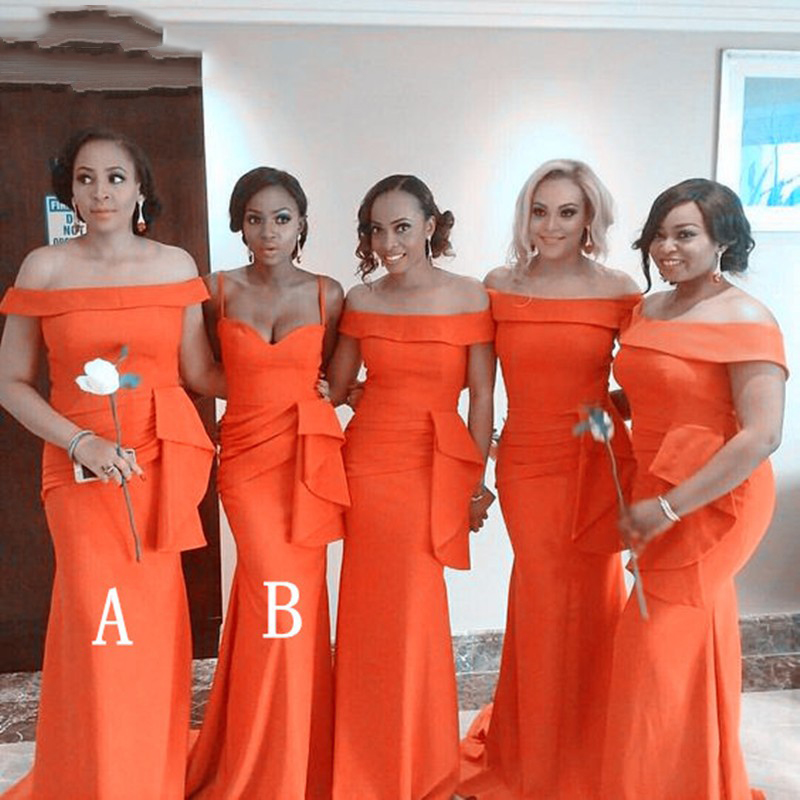 Orange Plus Size Mermaid Bridesmaid Dresses Sexy Off Shoulder Maid Of Honor Gowns Wedding Evening Party Guests Robes
Orange Plus Size Mermaid Bridesmaid Dresses Sexy Off Shoulder Maid Of Honor Gowns Wedding Evening Party Guests Robes