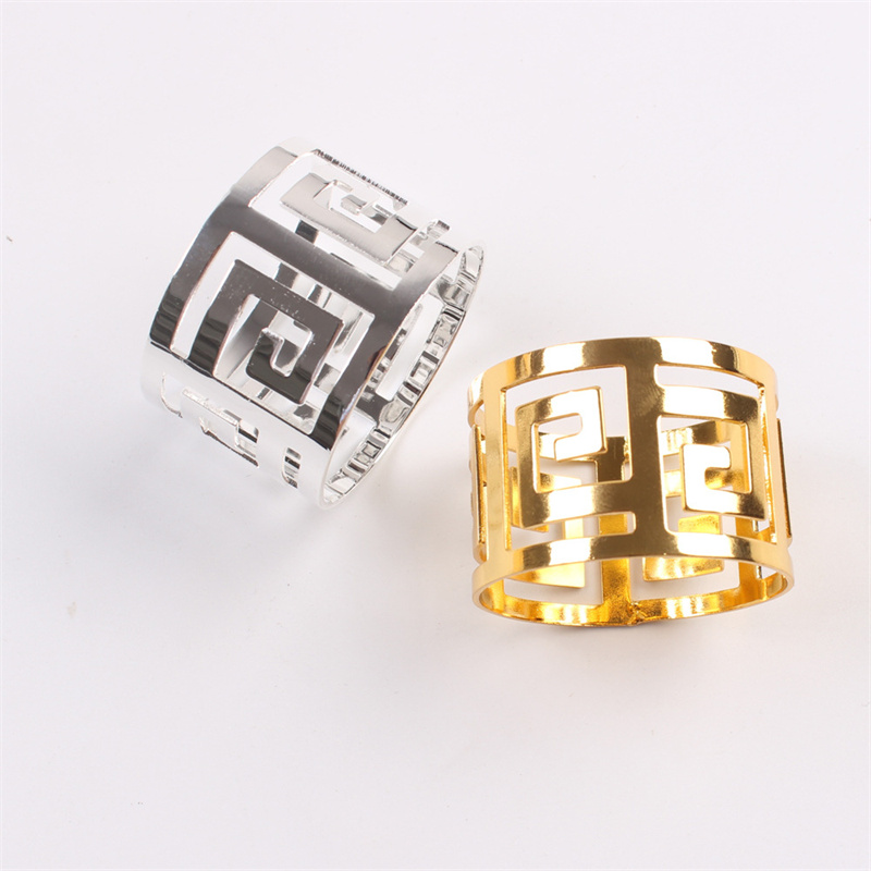 Laser Cut Gold Silver Napkin Ring Metal Napkin Holder
