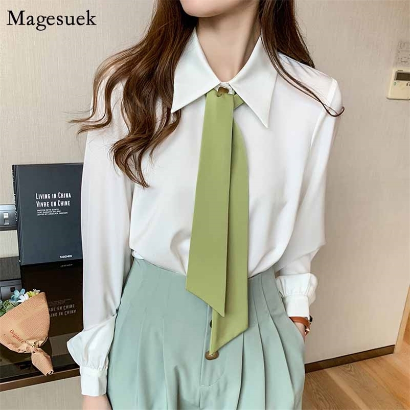 Fashion POLO Collar Office Lady Shirts Korean Loose Shirt Autumn Long Sleeve Womens Tops and Blouses Blusas 10560 210518, White
Fashion POLO Collar Office Lady Shirts Korean Loose Shirt Autumn Long Sleeve Womens Tops and Blouses Blusas 10560 210518, White