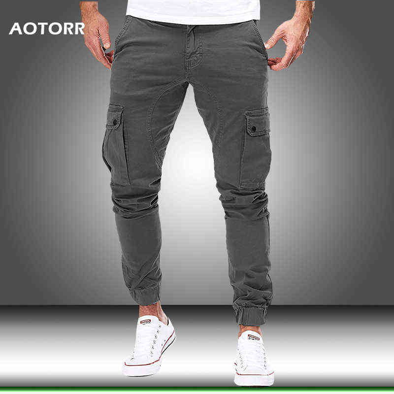 Men Cargo Military Pants Autumn Casual Skinny Pants Army Long Trousers Joggers Sweatpants Sportswear Camo Pants Trendy 211112