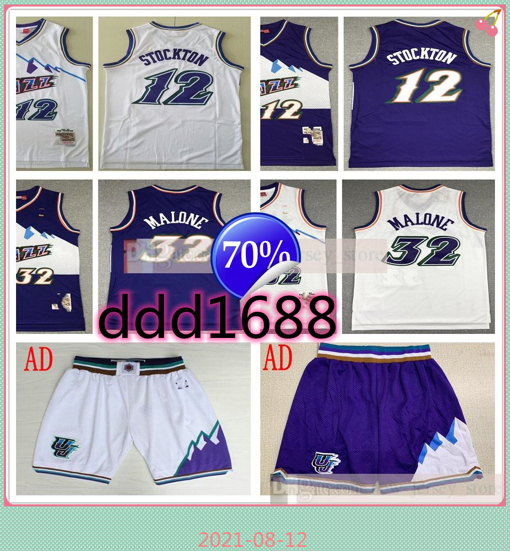 Retro Vintage Basketball Karl 32 Malone Jerseys Purple White John 12 Stockton Top Quality Stitched Short Jersey Shirt, As the picture
Retro Vintage Basketball Karl 32 Malone Jerseys Purple White John 12 Stockton Top Quality Stitched Short Jersey Shirt, As the picture