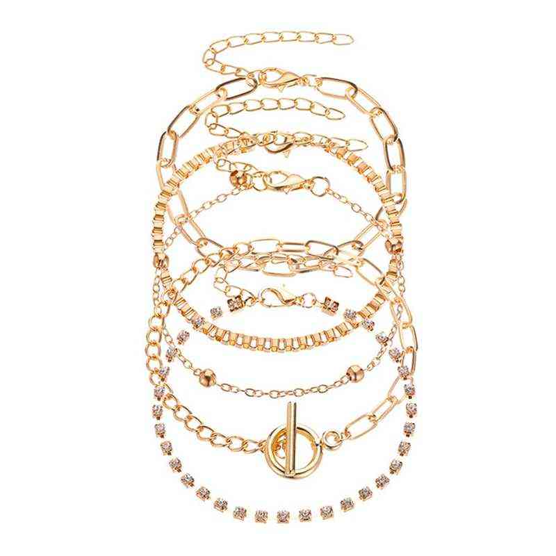 Fashion Creative Multi-element Combination Women's Bracelet Luxury Exquisite Gold Multi-layer Chain Set Chic Jewelry
Fashion Creative Multi-element Combination Women's Bracelet Luxury Exquisite Gold Multi-layer Chain Set Chic Jewelry