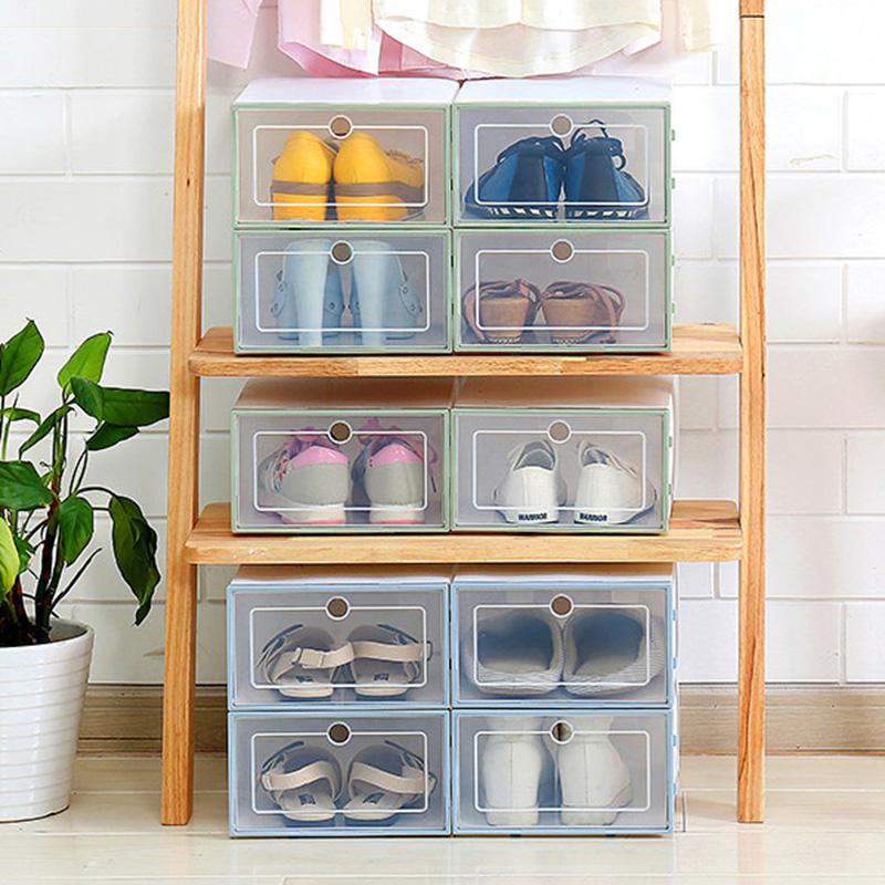Pcs Transparent Shoe Box Flip Design Plastic Storage Case Organizer Dustproof For Home J99Store Clothing & Wardrobe