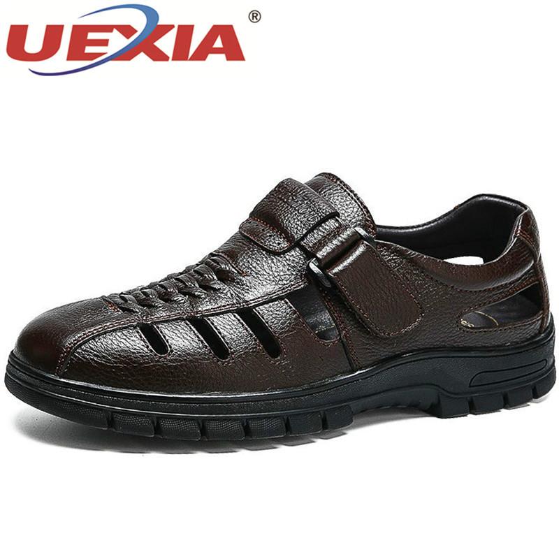 Sandals UEXIA Leather For Men Summer Fashion Dress Formal Shoes Anti-slip Hollow Breathable Dad's Footwear Size 38-45, Black
Sandals UEXIA Leather For Men Summer Fashion Dress Formal Shoes Anti-slip Hollow Breathable Dad's Footwear Size 38-45, Black