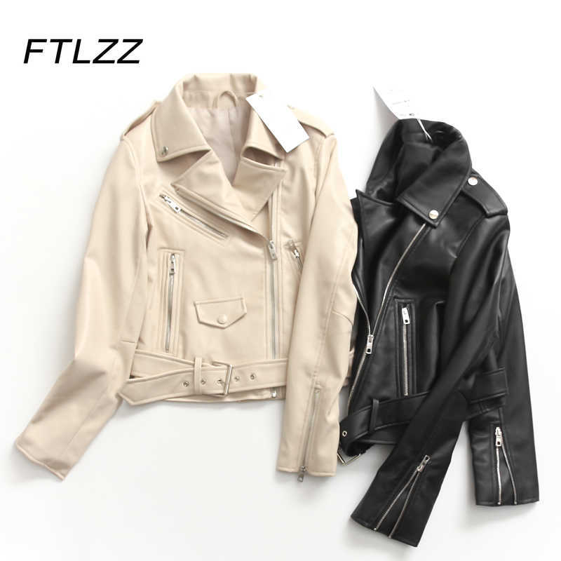 Woman Soft Faux Leather Coat Spring Autumn Black with Belt Moto Biker Jacket Women Beige Zipper PU Outwear 210602
Woman Soft Faux Leather Coat Spring Autumn Black with Belt Moto Biker Jacket Women Beige Zipper PU Outwear 210602