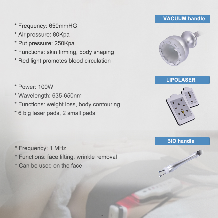 6 in 1 Rf Cavitation 40K Vacuum Beauty Machine To Lose Weight S Shape Lipo Laser Pads Portable S Shape Slimming Machine