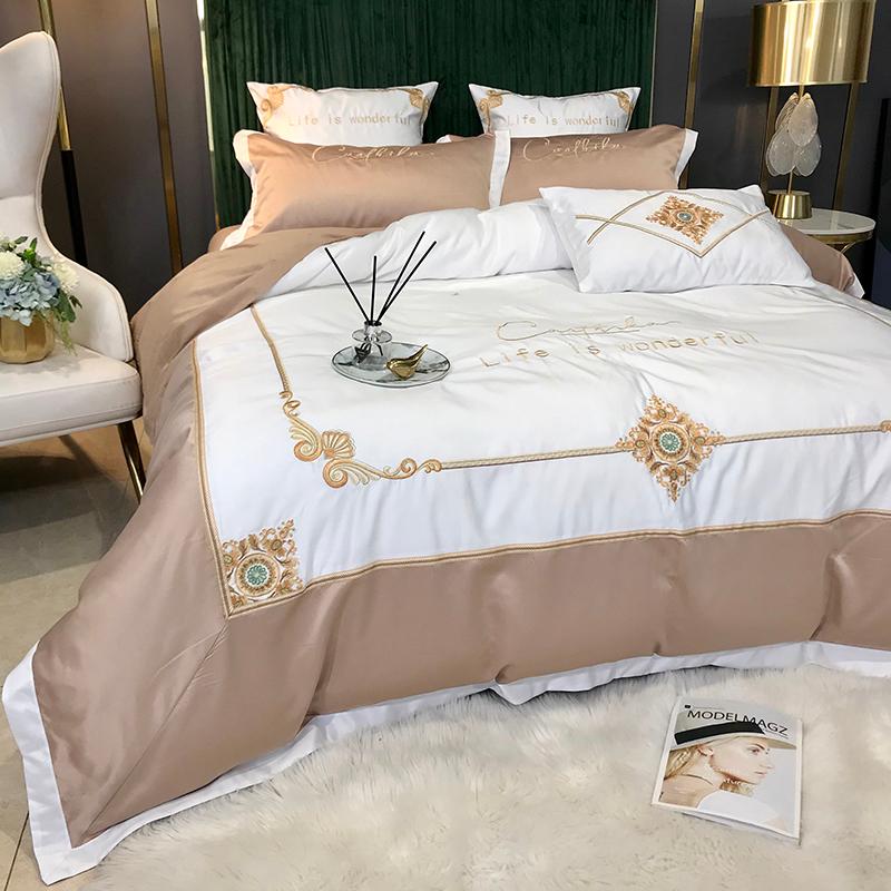 Bedding Sets High-end El Pure Cotton Four-piece Suit Ice Silk Embroidery Duvet Cover Skin-friendly Sheets For Bed Use, White
Bedding Sets High-end El Pure Cotton Four-piece Suit Ice Silk Embroidery Duvet Cover Skin-friendly Sheets For Bed Use, White