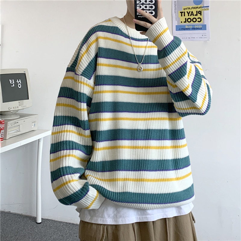 men's sweaters legible autumn knits men -korean striped male sweaters big size pullovers casual clothes mqnh, White;black
men's sweaters legible autumn knits men -korean striped male sweaters big size pullovers casual clothes mqnh, White;black