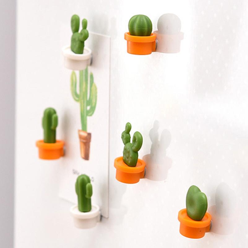 6PCs/Set Home Decoration Fridge Magnets Cute Cactus Succulent Plant Magnet Button Refrigerator Message Sticker от DHgate WW