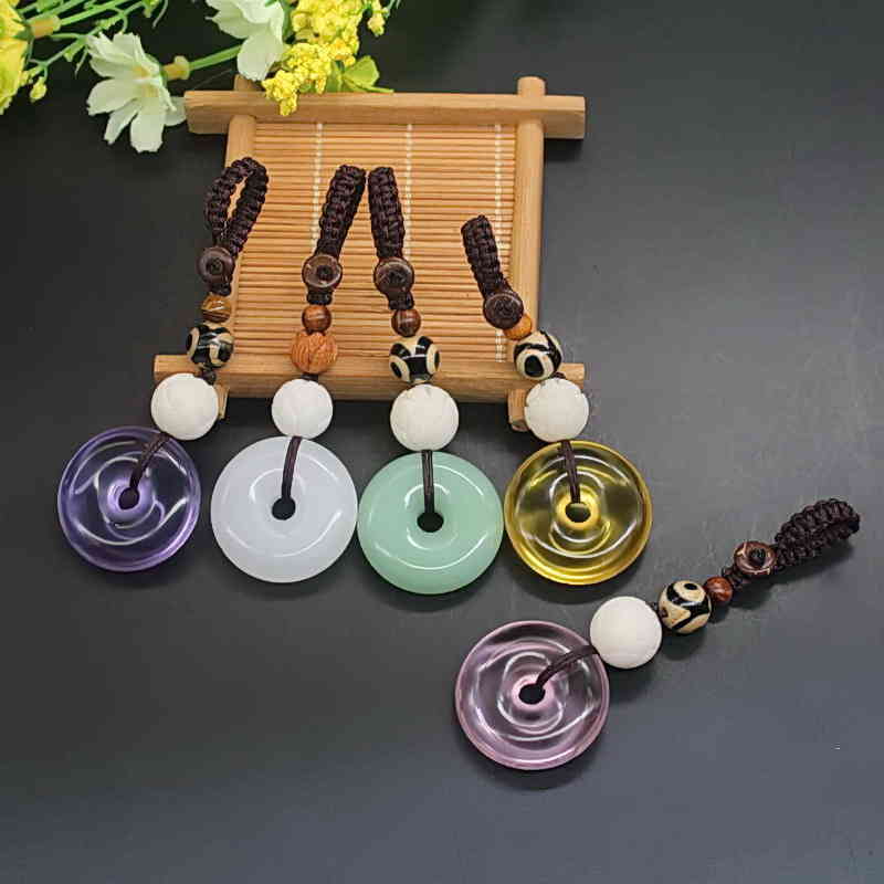 Key Rings Cinnabar Chain Chinese Style Pendant Bag Mobile Phone Accessories High Grade Car Ring 2021