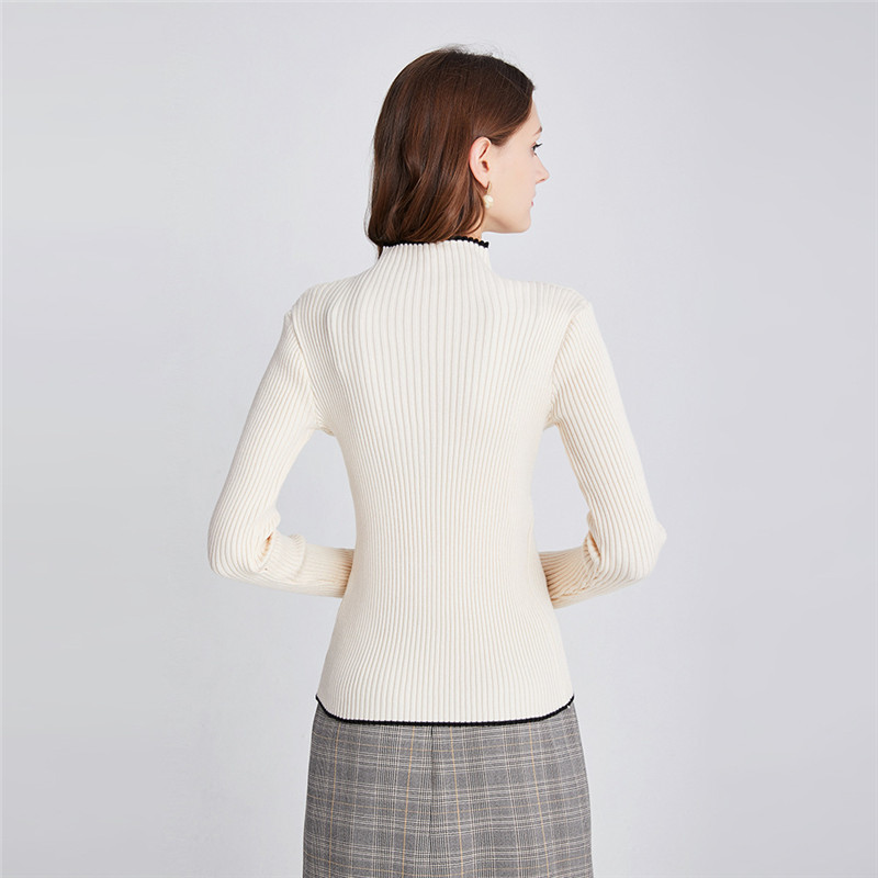 Winter Women's Sweater Korean Turtleneck Knitted High Neck Button Cashmere Jumper Warm Tunic Long Sleeve Black Pullover 210428