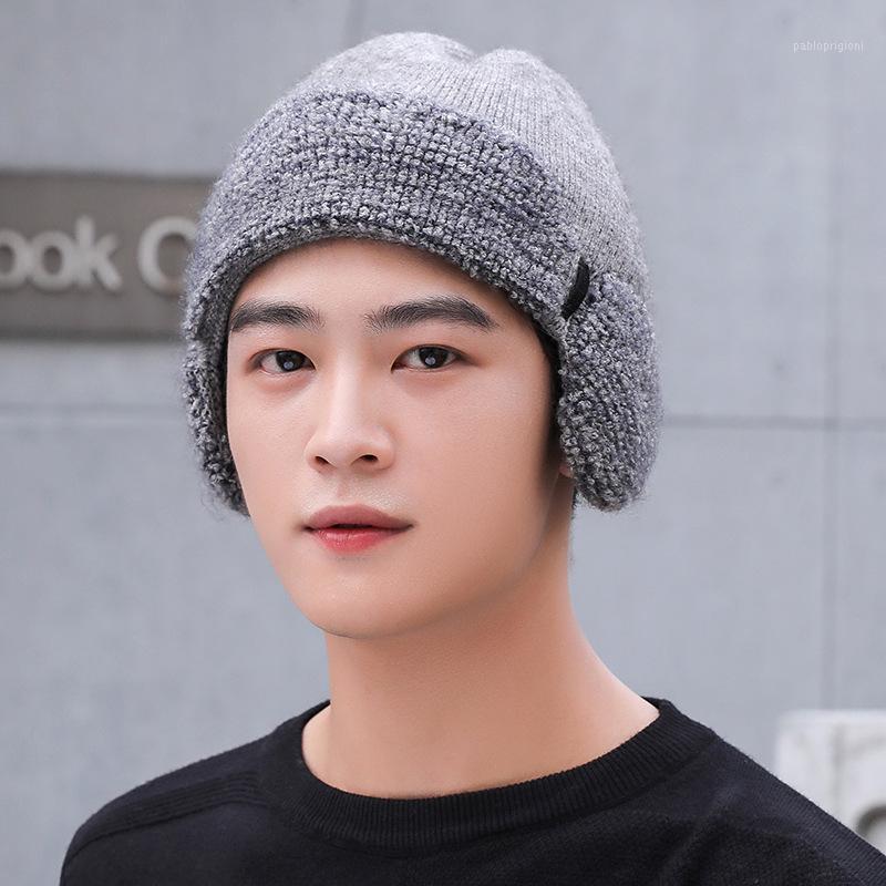 Berets Men's Winter Hnitted Hat Ear Protection Warm Brim Cap To Keep The Face And Ears Thicken Plush
Berets Men's Winter Hnitted Hat Ear Protection Warm Brim Cap To Keep The Face And Ears Thicken Plush