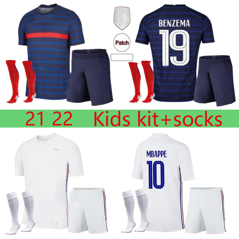Kids kit France soccer jersey 21- 22 home away BENZEMA MBAPPE GRIEZMANN KANTE POGBA maillots de football maillot equipe French kit socks
Kids kit France soccer jersey 21- 22 home away BENZEMA MBAPPE GRIEZMANN KANTE POGBA maillots de football maillot equipe French kit socks