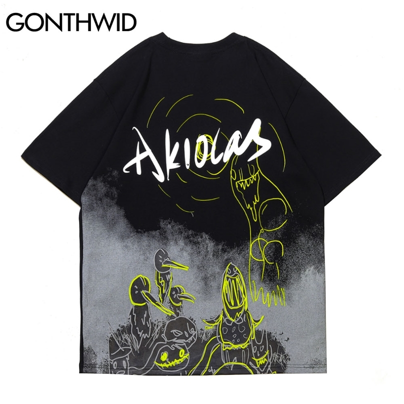 Tees Shirts Graffiti Cartoon Punk Rock Gothic Tie Dye Short Sleeve Tshirts Streetwear Summer Hip Hop Casual Cotton Tops 210602, White
Tees Shirts Graffiti Cartoon Punk Rock Gothic Tie Dye Short Sleeve Tshirts Streetwear Summer Hip Hop Casual Cotton Tops 210602, White