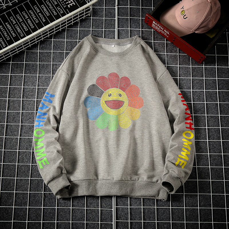 Men's Hoodies Sunflowers pullover Men Autumn Casual Round-neck Long-sleeved Clothing