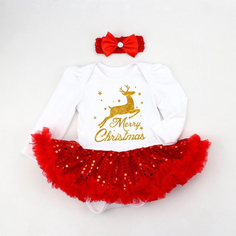 Clothing Sets Baby Girl Dress Set My First Christmas Tutu Princess Dresses Born Infant Toddler Girls Outfits 2pcs Clothes Romper Gift