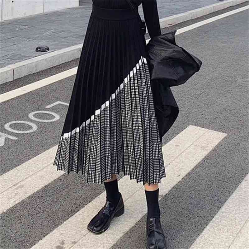High Quality Winter Street Color Block Bodycon Knit Skirt Waist Side Split Knee Length Pencil Skirts Women Knitwear 210603, Picture color
High Quality Winter Street Color Block Bodycon Knit Skirt Waist Side Split Knee Length Pencil Skirts Women Knitwear 210603, Picture color