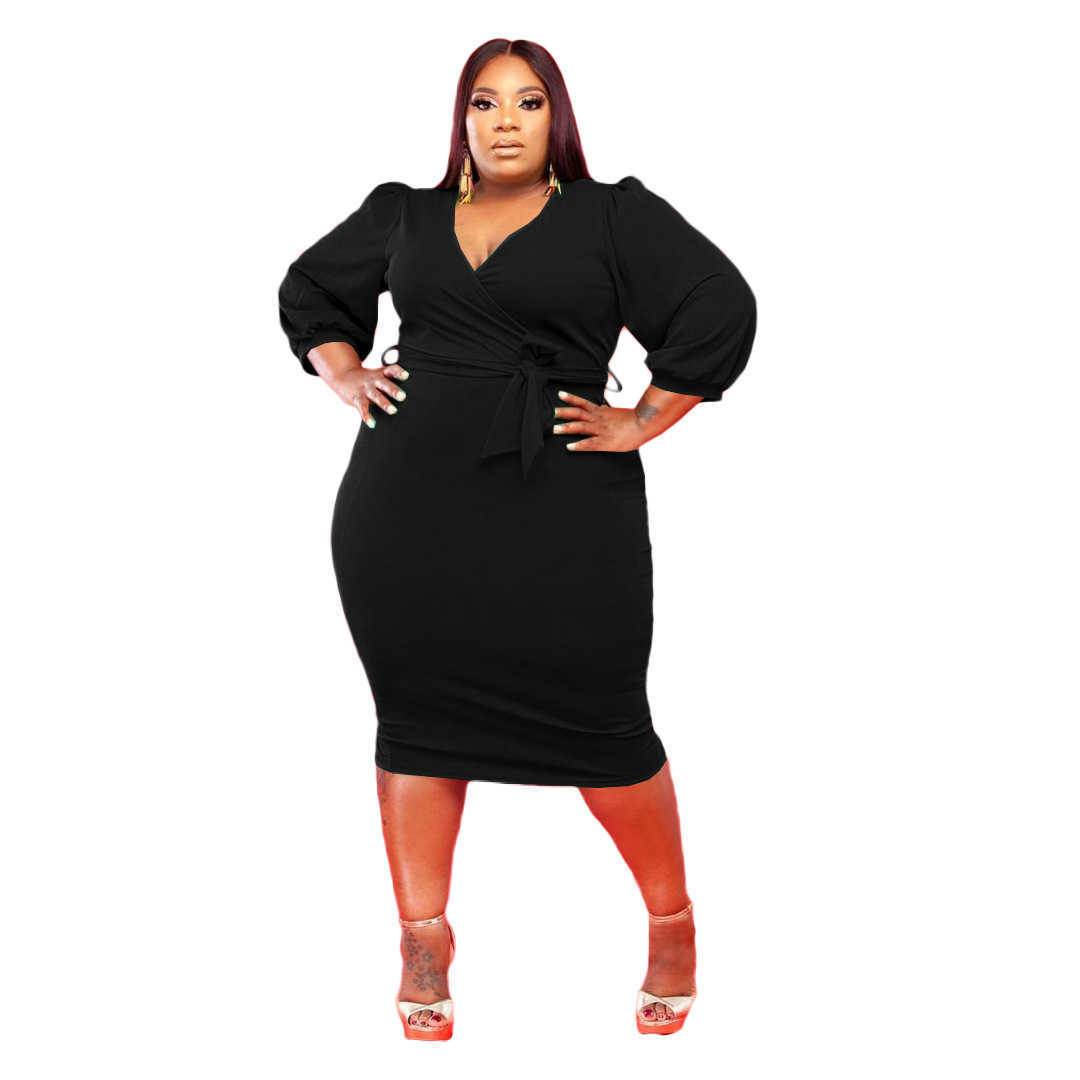 Designers Women Clothes dress 2023 large women's fashion casual bubble sleeve fat woman skirt