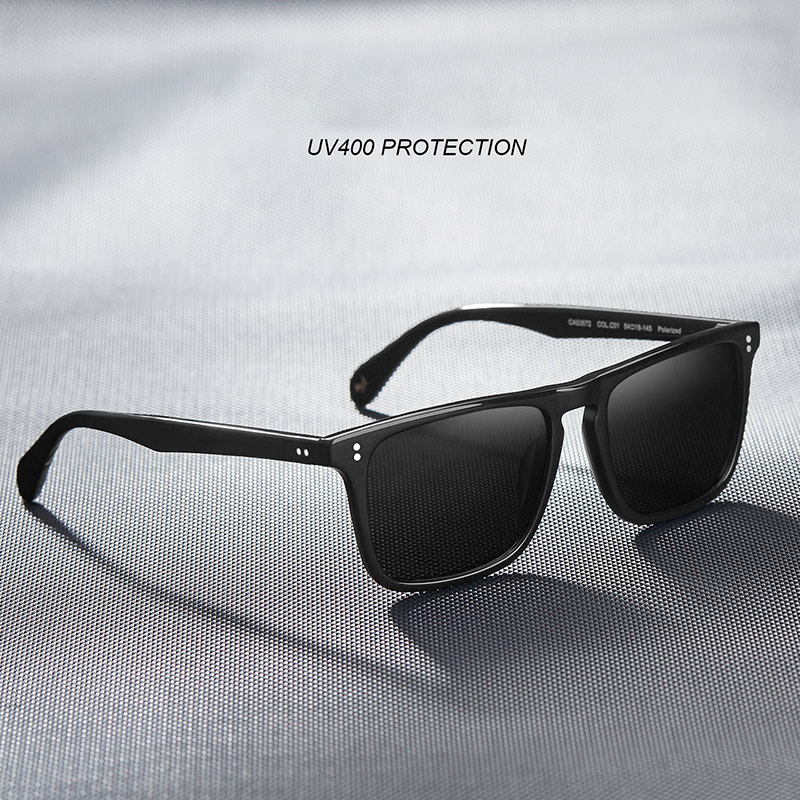 Carfia Mens Sunglasses Polarized Lenses Vintage Sun glasses 100% UV Protection 53572 Square 54mm with case