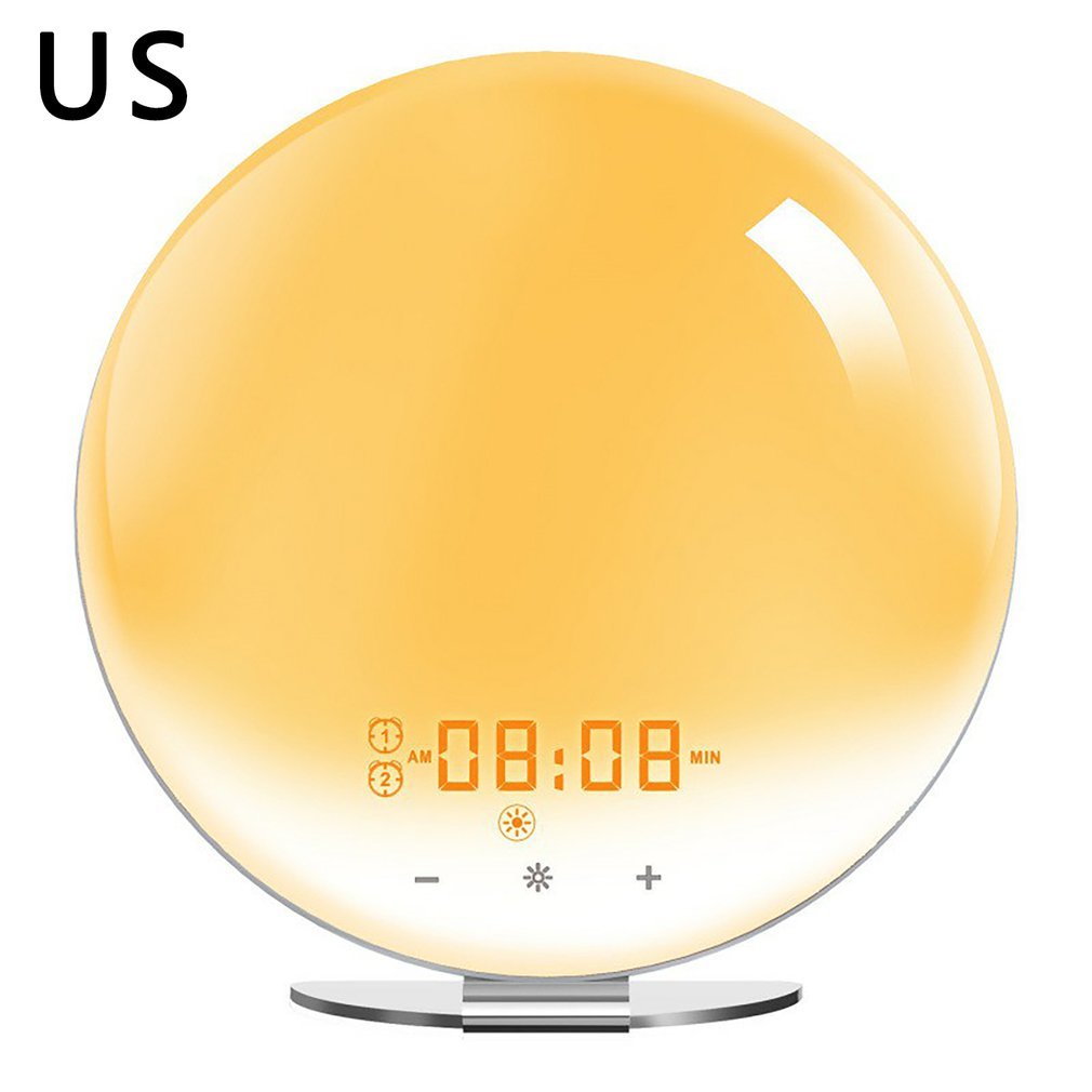 Wifi Smart Wake Up Light Work Day Wake Up avec 7 couleurs Sunrise / Sunset Smart Life Tuya App Fonctionne avec Alexa Home
