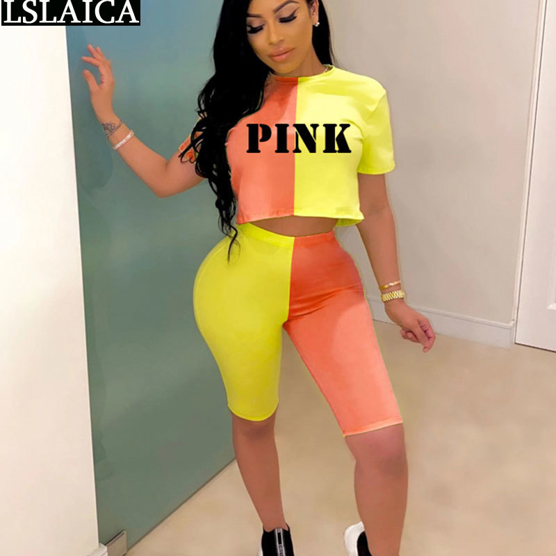 Two Piece Outfits For Women Letter Print Tshirt&Short Pants Colorblock 2 Set Summer Fitness Knit 210520, Royal blue
Two Piece Outfits For Women Letter Print Tshirt&Short Pants Colorblock 2 Set Summer Fitness Knit 210520, Royal blue