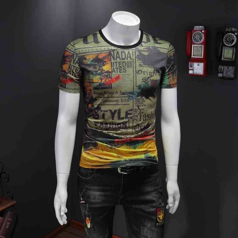 2020 summer new ice silk printing short-sleeved T-shirt tide men Korean version of the round neck half-sleeved bottoming shirt, White;black
2020 summer new ice silk printing short-sleeved T-shirt tide men Korean version of the round neck half-sleeved bottoming shirt, White;black