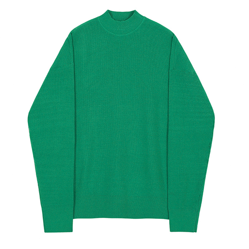 IEFB Spring Autumn half high collar sweater men's loose Korean solid color knitting bottoming kintwear clothes for male 9Y4500 210524