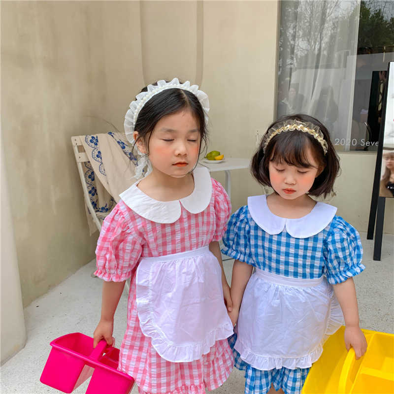 Korean style summer girls plaid short sleeve dresses doll collar cotton bib dress 1-6Y 210615, Blue
Korean style summer girls plaid short sleeve dresses doll collar cotton bib dress 1-6Y 210615, Blue