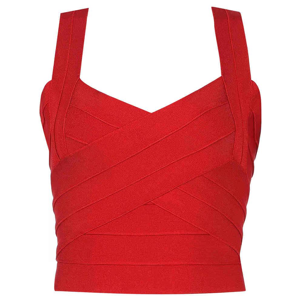 Bnadage Top Women Summer Autumn s Fashion V-Neck Sleeveless Casual Slim Crop Vest 210515