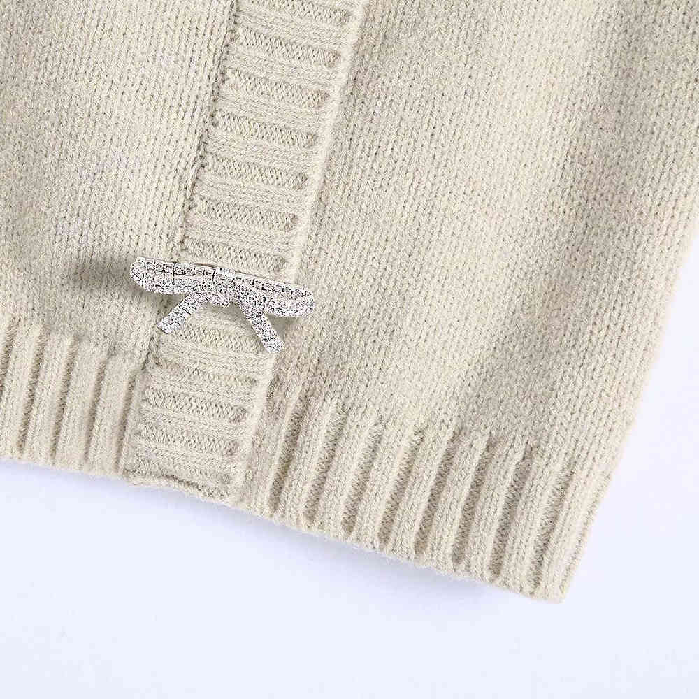 Casual Woman Knitted Short Vest Sling Fashion Soft Square collar outerwears Girls Cute shining streetwear tops 210515