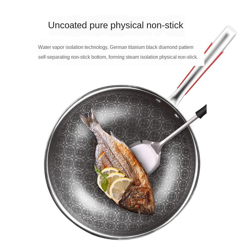 Pans 316 Stainless Steel Pot Frying Pan Non Stick Uncoated Wok Kitchen Cookware Pots And Creative Gifts
Pans 316 Stainless Steel Pot Frying Pan Non Stick Uncoated Wok Kitchen Cookware Pots And Creative Gifts