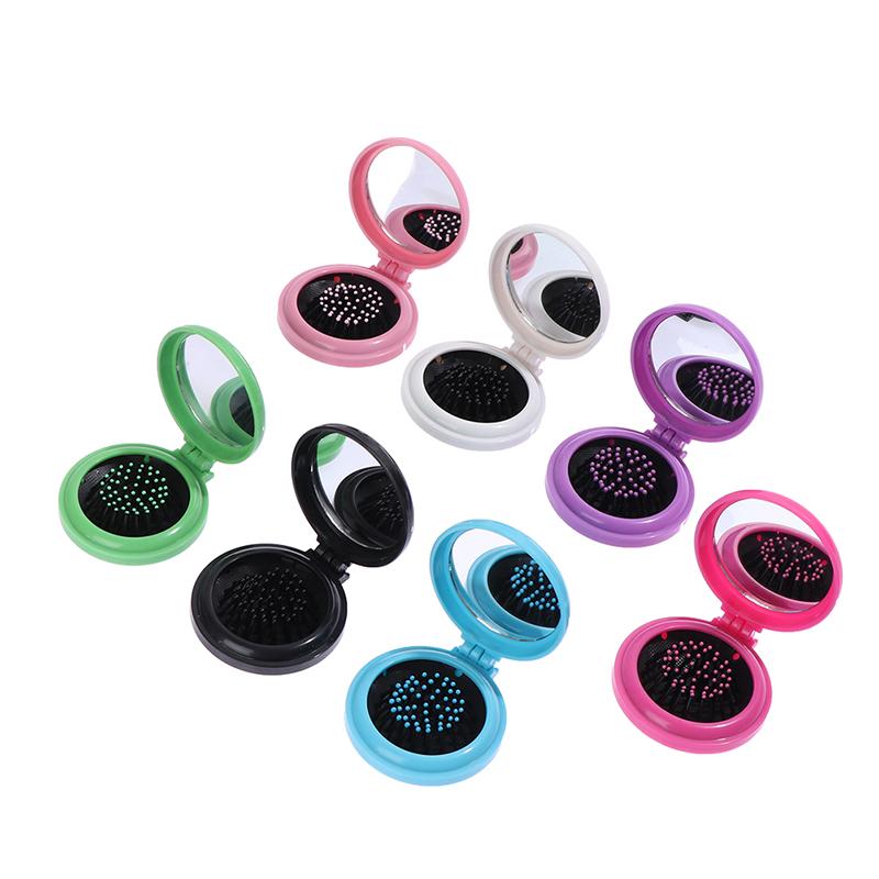 Hair Brushes 1pc Folding Air Bag Comb With Mirror Compact Pocket Size Portable Travel Brush Cosmetic Head Massager Relax