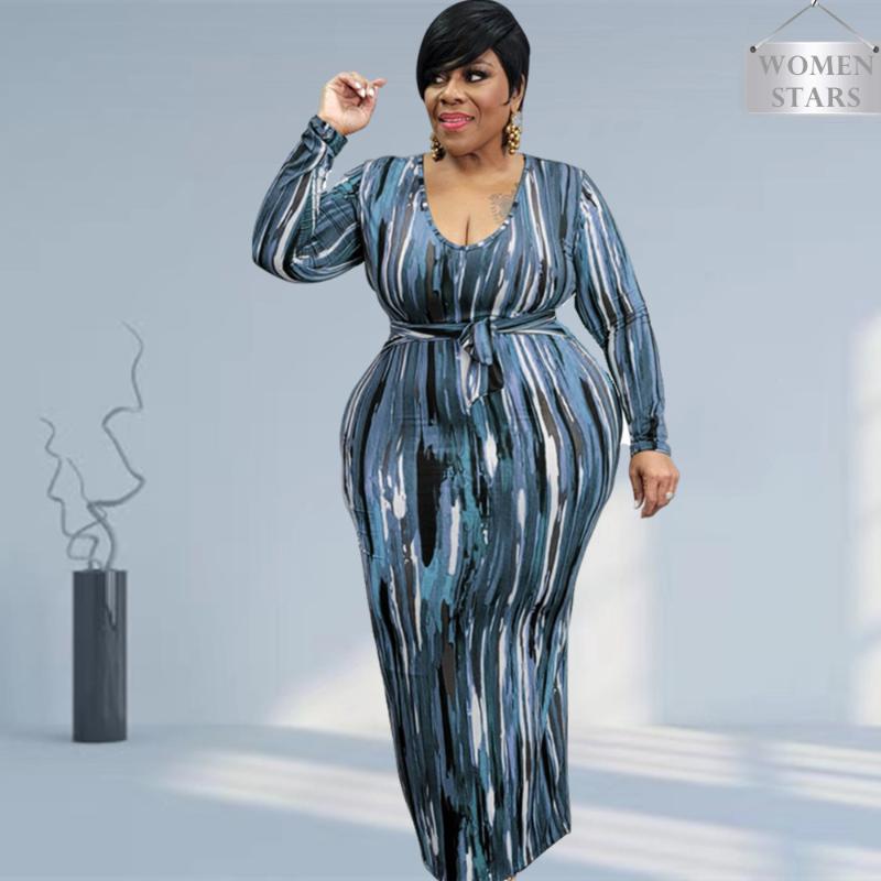 Plus Size Dresses Women's Clothes Printed Long Sleeve Belt Fashion Streetwear Maxi For Women Wholesale Drop, Black
Plus Size Dresses Women's Clothes Printed Long Sleeve Belt Fashion Streetwear Maxi For Women Wholesale Drop, Black