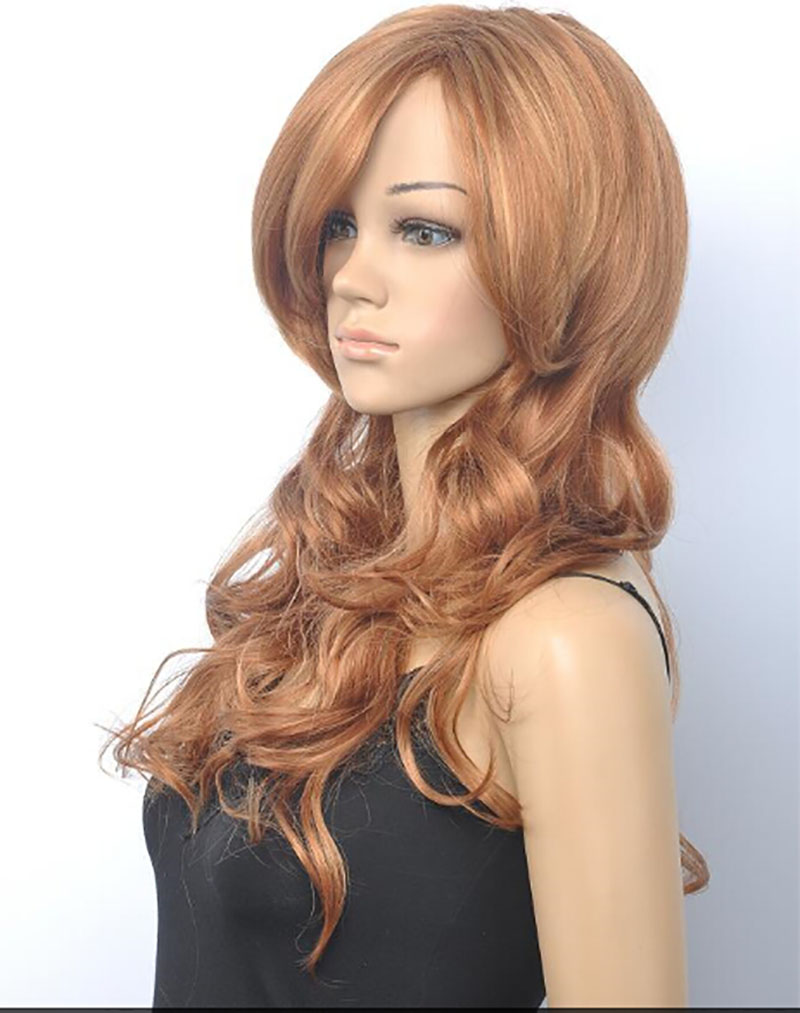 Beautiful Long Wave Brown Women's Synthetic item Hair Wigs heat resistant Natural Hairs
