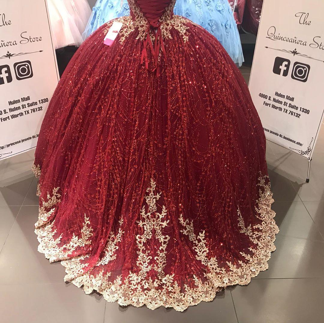 Luxury Shiny Burgundy Sequins Quinceanera Dresses With Gold Appliques Beads V-neck vestidos de 15 años Girls Cape Glitter Sweet 16 Dresses Prom Gradua