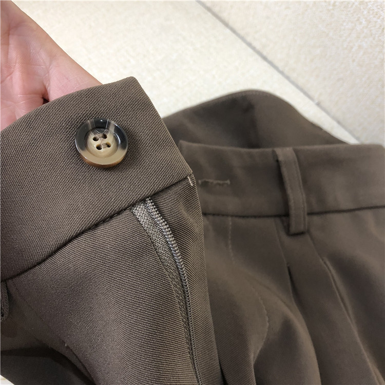 Solid Vintage Zipper Women Pants Korean Fashion Spring Female High Waist Casual Work Wear Trousers 8890 50 210506