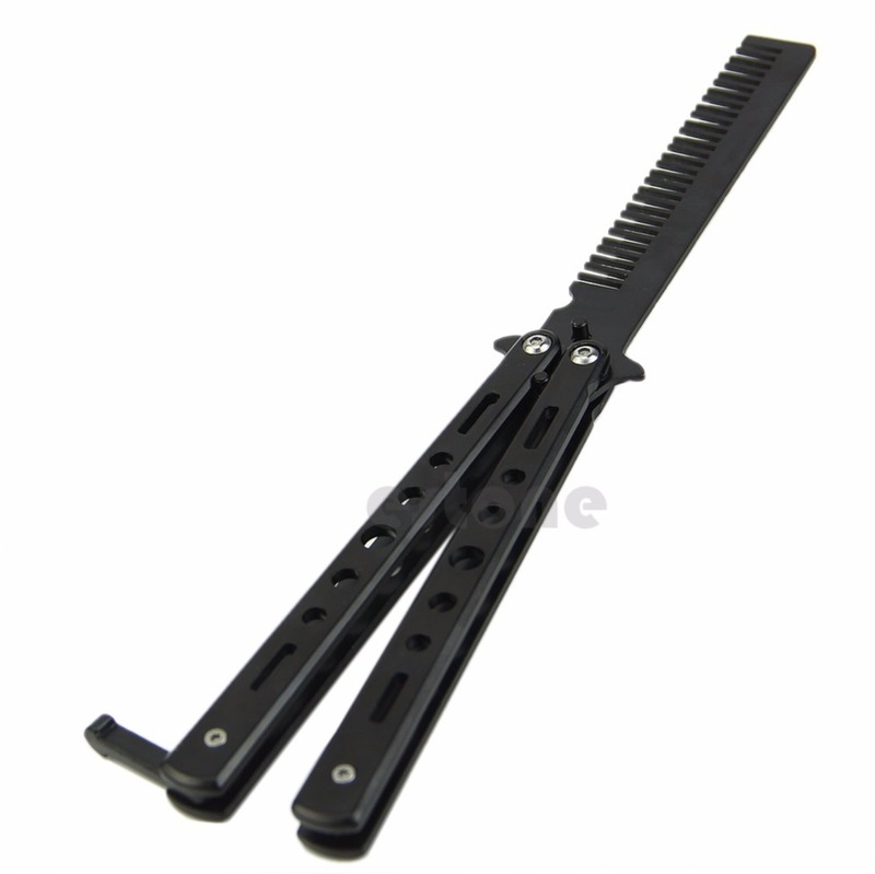 Metal Stainless Steel Practice Training Butterfly Balisong Style Knife Comb High Quality 220222