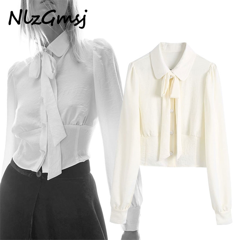 Blouse Women Summer Sweet Blouses Shirts Tops Long Sleeve Bow Tie Solid Female Elegant White Clothing Blusas 210628, As picture
Blouse Women Summer Sweet Blouses Shirts Tops Long Sleeve Bow Tie Solid Female Elegant White Clothing Blusas 210628, As picture
