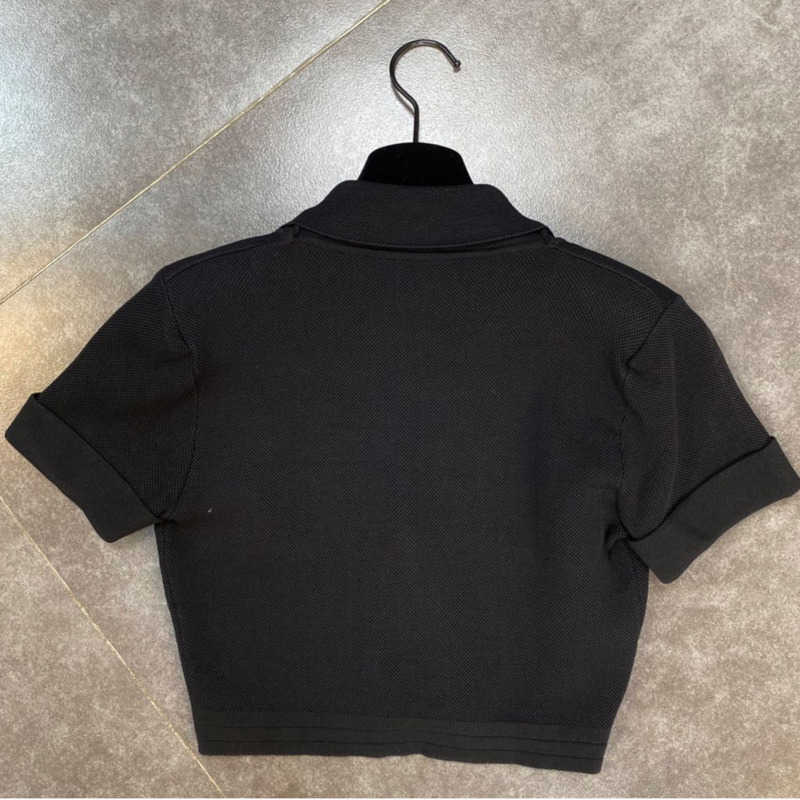 DEAT Women Black knitting Skirt Short lapel short sleeve Two Piece Set Fashion Temperament Spring Summer 11D603 210709