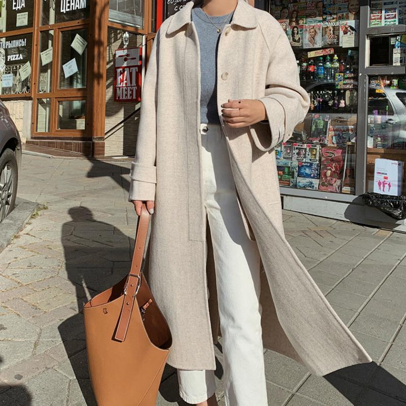 Women's Wool & Blends 2021 Winter Handmade Herringbone Long 90% Korean Coat Women Single Breasted Lacing Belt Loose Plus Size Woolen Overcoa, Beige
Women's Wool & Blends 2021 Winter Handmade Herringbone Long 90% Korean Coat Women Single Breasted Lacing Belt Loose Plus Size Woolen Overcoa, Beige