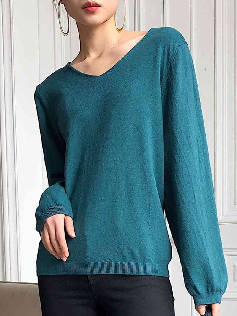 Solid Loose Spring Autumn Office Lady Shirts Blusas Mujer De Moda Knitted Long Sleeve Women Tops and Blouse Clothes 10129 210506